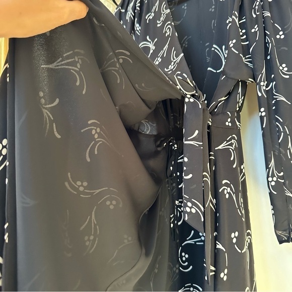 Joie Acantha Asymmetrical Wrap Silk Dress Caviar Size Small S - Picture 7 of 16
